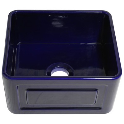 Single Bowl Sinks Whitehaus Reversible Fireclay Sapphire Blue Kitchen WHFLRPL2018-BLUE 848130008035 Sink BlackebonyBluenavytealturquios Farmhouse Apron Biscuit Black Blue White Arcti 