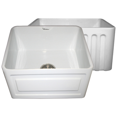 Single Bowl Sinks Whitehaus Reversible Fireclay White Kitchen WHFLRPL2018-WHITE 848130008004 Sink BlackebonyBluenavytealturquios Farmhouse Apron Biscuit Black Blue White Arcti 