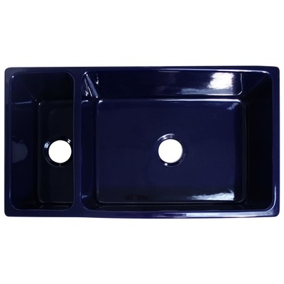 Double Bowl Sinks Whitehaus Quatro Alcove Fireclay Sapphire Blue Kitchen WHQDB542-BLUE 848130007397 Sink BlackebonyBluenavytealturquios BISCUIT Colors White Black Blu 
