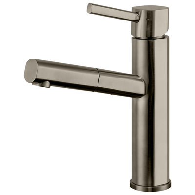 Kitchen Faucets Whitehaus Waterhaus Stainless Steel Brushed Stainless Steel Kitchen WHS1394-PSK-BSS 848130029979 Faucet Kitchen Pull Out Single Hole Brush BrushedSteel NICKEL 