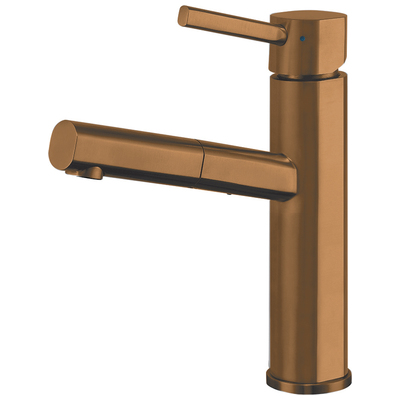 Kitchen Faucets Whitehaus Waterhaus Stainless Steel Copper Kitchen WHS1394-PSK-CO 848130033877 Faucet Kitchen Pull Out Single Hole Brass Brush BrushedCopper Stee 
