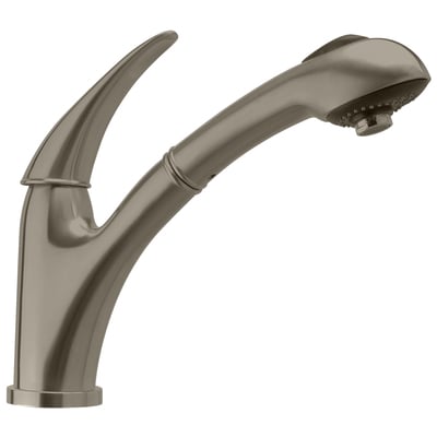 Kitchen Faucets Whitehaus Waterhaus Stainless Steel Brushed Stainless Steel Kitchen WHS1516-SK-BSS 848130029962 Faucet Kitchen Pull Out Single Hole Brush BrushedSteel NICKEL 