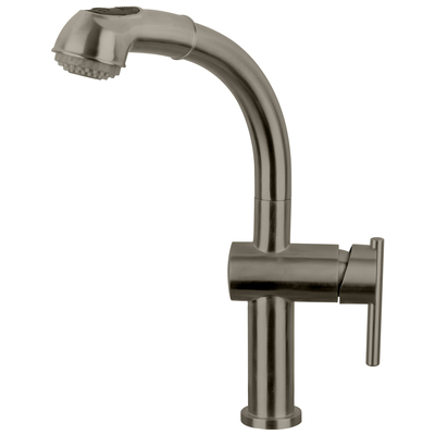 Kitchen Faucets Whitehaus Waterhaus Stainless Steel Brushed Stainless Steel Kitchen WHS1991-SK-BSS 848130029955 Faucet Kitchen Pull Out Single Hole Brush BrushedSteel NICKEL 