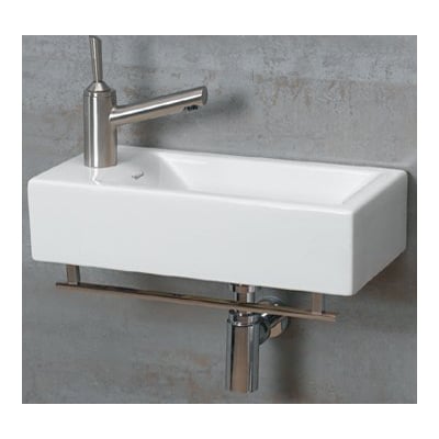 Wall Mount Sinks Whitehaus Isabella Vitreous China White Bathroom WH1-114LTB 848130018348 Sink Whitesnow Vitreous China White Complete Vanity Sets 