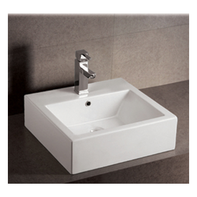 Whitehaus Wall Mount Sinks, Whitesnow, Square, Vitreous China , White, Complete Vanity Sets, Vitreous China, Bathroom, Sink, 848130002163, WHKN1059