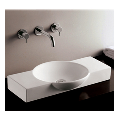 Whitehaus Bathroom Vanity Sinks, Whitesnow, Vitreous China Sinks,Vitreous China, Sinks with Faucets,with Faucet,faucet included,set, Complete Vanity Sets, Vitreous China, Bathroom, Sink, 848130026206, WHKN1112