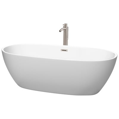 Free Standing Bath Tubs Wyndham Juno WCBTE306171MWATP11BN 810023767374 Freestanding Bathtub Brushed Nickel Faucet 