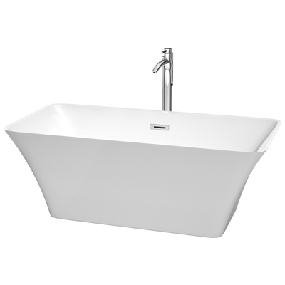 Wyndham Soaking Bath Tubs, Whitesnow, 40 - 50 in, Complete Vanity Sets, Freestanding Bathtub, 700112377105, WCBTK150459ATP11PC,50 - 60 in