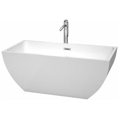 Wyndham Soaking Bath Tubs, Whitesnow, 40 - 50 in, Complete Vanity Sets, Freestanding Bathtub, 700253896442, WCBTK150559ATP11PC,50 - 60 in