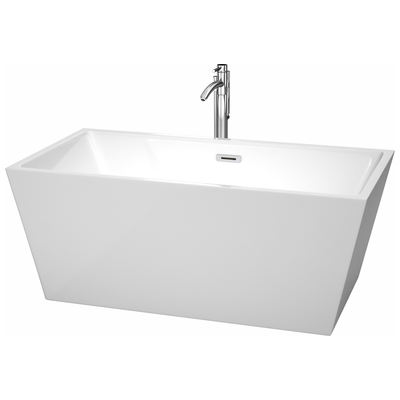 Wyndham Soaking Bath Tubs, Whitesnow, 40 - 50 in, Complete Vanity Sets, Freestanding Bathtub, 700253896466, WCBTK151459ATP11PC,50 - 60 in