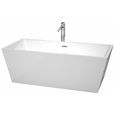 Soaking Bath Tubs Wyndham Sara White WCBTK151467ATP11PC 700253896480 Freestanding Bathtub Whitesnow Complete Vanity Sets 