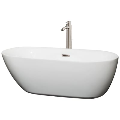 Soaking Bath Tubs Wyndham Melissa White WCOBT100065ATP11BN 700112377372 Freestanding Bathtub Whitesnow Complete Vanity Sets 