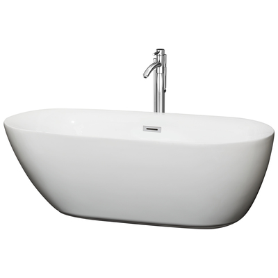 Soaking Bath Tubs Wyndham Melissa White WCOBT100065ATP11PC 700112377365 Freestanding Bathtub Whitesnow Complete Vanity Sets 