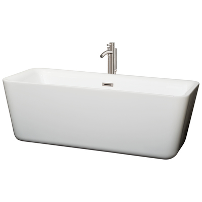 Wyndham Soaking Bath Tubs, Whitesnow, Complete Vanity Sets, Freestanding Bathtub, 700112376948, WCOBT100169ATP11BN,60 - 70 in
