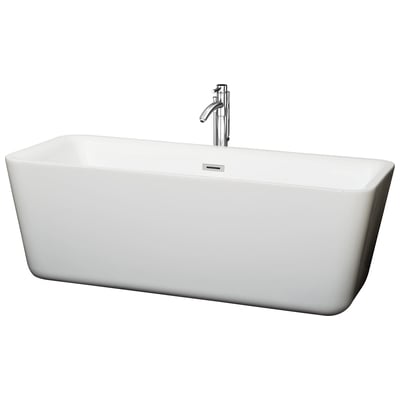 Soaking Bath Tubs Wyndham Emily White WCOBT100169ATP11PC 700112376863 Freestanding Bathtub Whitesnow Complete Vanity Sets 