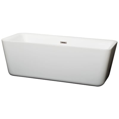 Soaking Bath Tubs Wyndham Emily White WCOBT100169BNTRIM 700112377020 Freestanding Bathtub Whitesnow Complete Vanity Sets 