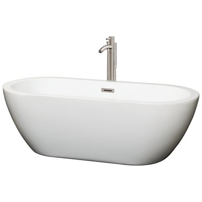 Soaking Bath Tubs Wyndham Soho White WCOBT100268ATP11BN 700112377006 Freestanding Bathtub Whitesnow Complete Vanity Sets 
