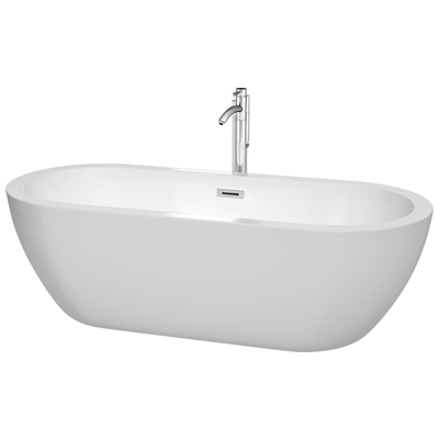 Free Standing Bath Tubs Wyndham Soho White WCOBT100272ATP11PC 700161144017 Freestanding Bathtub Whitesnow Chrome Faucet Complete Vanity Sets 
