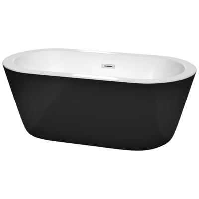 Wyndham Free Standing Bath Tubs, Black,Chrome, Freestanding Bathtub, 810023762263, WCOBT100360BK