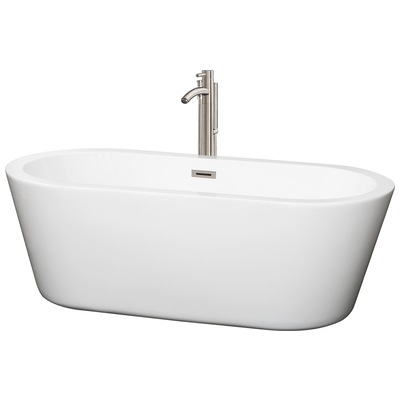 Wyndham Soaking Bath Tubs, Whitesnow, Complete Vanity Sets, Freestanding Bathtub, 700112376986, WCOBT100367ATP11BN,60 - 70 in