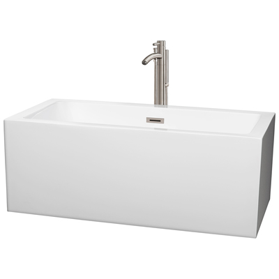 Wyndham Soaking Bath Tubs, Whitesnow, 40 - 50 in, Complete Vanity Sets, Freestanding Bathtub, 700112377181, WCOBT101160ATP11BN,50 - 60 in