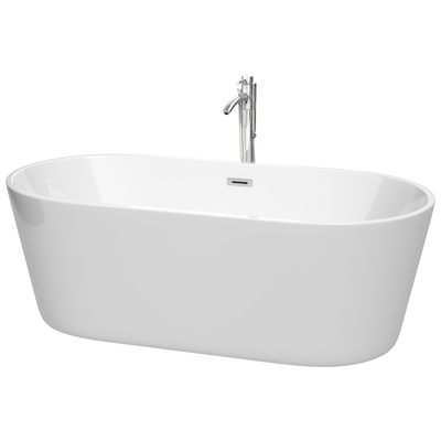 Free Standing Bath Tubs Wyndham Carissa White WCOBT101267ATP11PC 700161168563 Freestanding Bathtub Whitesnow Chrome Faucet 