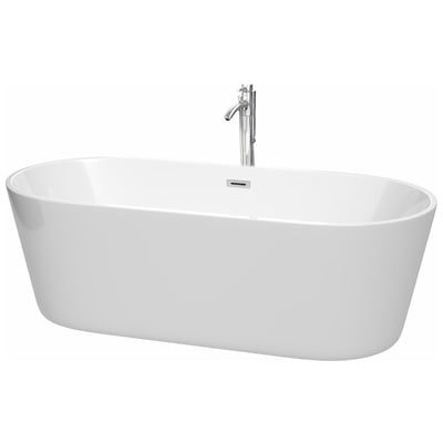 Free Standing Bath Tubs Wyndham Carissa White WCOBT101271ATP11PC 700161168570 Freestanding Bathtub Whitesnow Chrome Faucet 