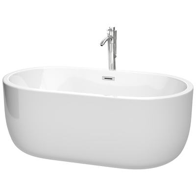Wyndham Free Standing Bath Tubs, Whitesnow, Chrome, Faucet, Freestanding Bathtub, 700161168587, WCOBT101360ATP11PC
