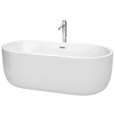 Wyndham Free Standing Bath Tubs, Whitesnow, Chrome, Faucet, Freestanding Bathtub, 700161168594, WCOBT101367ATP11PC