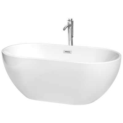 Wyndham Free Standing Bath Tubs, Chrome, Faucet, Freestanding Bathtub, 810023769651, WCOBT200060ATP11PC