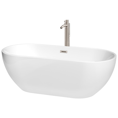 Wyndham Free Standing Bath Tubs, Brushed Nickel, Faucet, Freestanding Bathtub, 810023769958, WCOBT200067ATP11BN