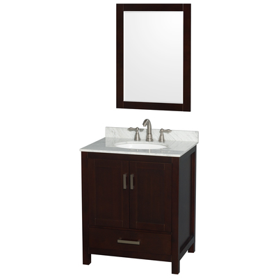 Wyndham Bathroom Vanities, Single Sink Vanities, Under 30, Dark Brown, Modern, Vanity Set, 700161157192, WCS141430SESCMUNOM24