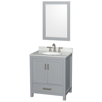 Bathroom Vanities Wyndham Sheffield Gray WCS141430SGYCMUNOM24 700161157499 Vanity Set Single Sink Vanities Under 30 Gray 25 