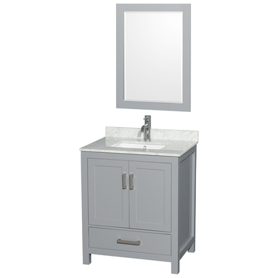 Wyndham Bathroom Vanities, Single Sink Vanities, Under 30, Gray, Modern, Vanity Set, 700161157529, WCS141430SGYCMUNSM24