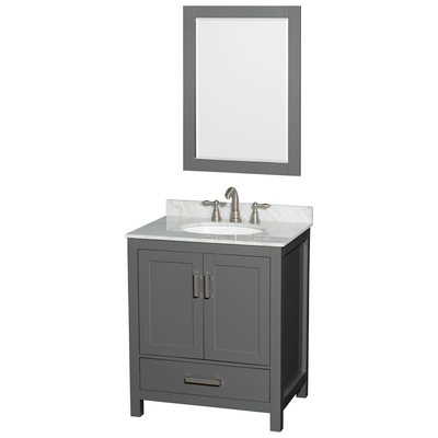 Wyndham Bathroom Vanities, Single Sink Vanities, Under 30, Gray, Modern, Vanity Set, 700161169027, WCS141430SKGCMUNOM24