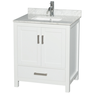 Wyndham Bathroom Vanities, Single Sink Vanities, Under 30, White, Modern, Vanity Set, 700161157390, WCS141430SWHCMUNSMXX