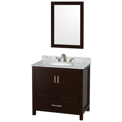 Wyndham Bathroom Vanities, Single Sink Vanities, 30-40, Dark Brown, Modern, Vanity Set, 700253904284, WCS141436SESCMUNOM24