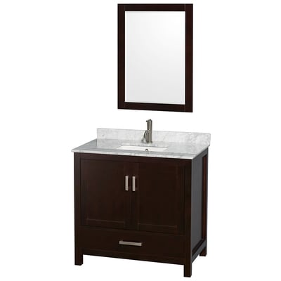 Wyndham Bathroom Vanities, Single Sink Vanities, 30-40, Dark Brown, Modern, Vanity Set, 700253904253, WCS141436SESCMUNSM24