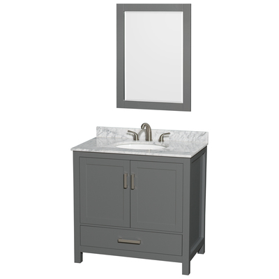 Wyndham Bathroom Vanities, Single Sink Vanities, 30-40, Gray, Modern, Vanity Set, 700161169119, WCS141436SKGCMUNOM24