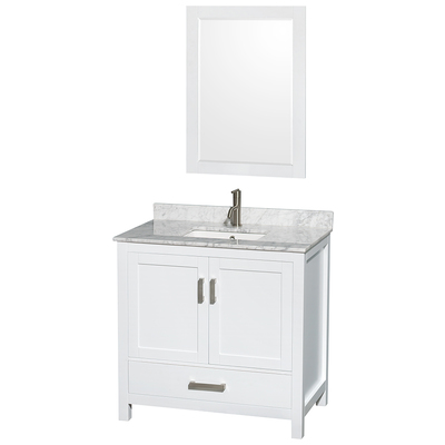 Wyndham Bathroom Vanities, Single Sink Vanities, 30-40, White, Modern, Vanity Set, 700253904109, WCS141436SWHCMUNSM24