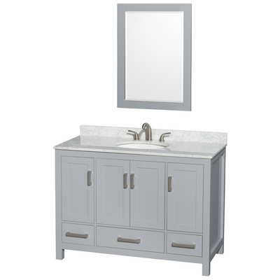 Wyndham Bathroom Vanities, Single Sink Vanities, 40-50, Gray, Modern, Vanity Set, 700161157796, WCS141448SGYCMUNOM24
