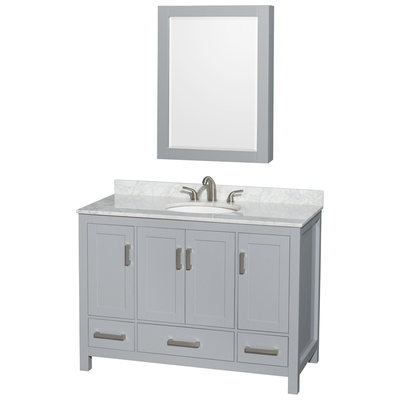 Wyndham Bathroom Vanities, Single Sink Vanities, 40-50, Gray, Modern, Vanity Set, 700161157802, WCS141448SGYCMUNOMED