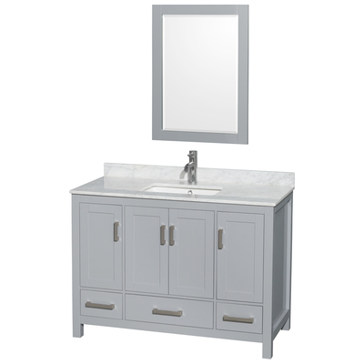 Wyndham Bathroom Vanities, Single Sink Vanities, 40-50, Gray, Modern, Vanity Set, 700161157826, WCS141448SGYCMUNSM24