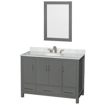 Wyndham Bathroom Vanities, Single Sink Vanities, 40-50, Gray, Modern, Vanity Set, 700161169201, WCS141448SKGCMUNOM24