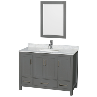 Wyndham Bathroom Vanities, Single Sink Vanities, 40-50, Gray, Modern, Vanity Set, 700161169232, WCS141448SKGCMUNSM24