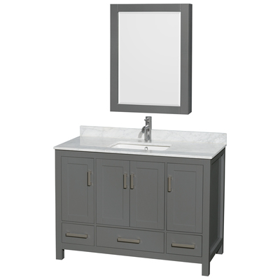 Wyndham Bathroom Vanities, Single Sink Vanities, 40-50, Gray, Modern, Vanity Set, 700161169249, WCS141448SKGCMUNSMED