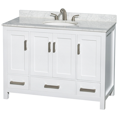 Wyndham Bathroom Vanities, Single Sink Vanities, 40-50, White, Modern, Vanity Set, 700253903812, WCS141448SWHCMUNOMXX