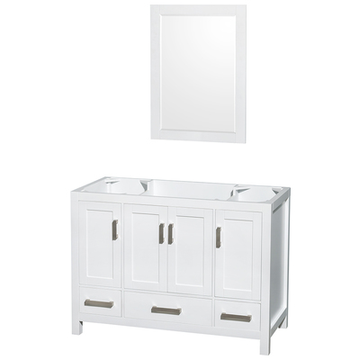 Wyndham Bathroom Vanities, Single Sink Vanities, 40-50, White, Cabinets Only, Modern, Vanity Cabinet, 700253903775, WCS141448SWHCXSXXM24