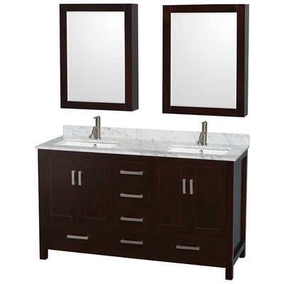 Wyndham Bathroom Vanities, Double Sink Vanities, 50-70, Dark Brown, Cabinets Only, Modern, Vanity Set, 700253903300, WCS141460DESCMUNSMED