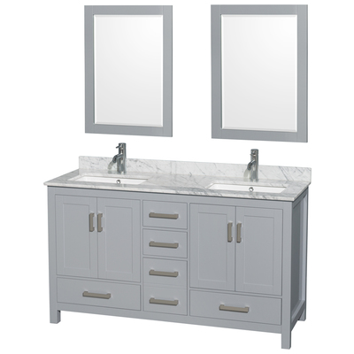 Wyndham Bathroom Vanities, Double Sink Vanities, 50-70, Gray, Modern, Vanity Set, 700161158137, WCS141460DGYCMUNSM24
